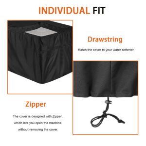 Water Softener Cover-All-Season Use, Water Softener Cover with Split Zipper ,Waterproof , Dustproof, Sun Protection,Suitable for Indoor and Outdoor Use (19.5*20.5*47in,Black)