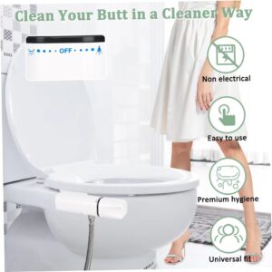 bbJJbbY Bidet Attachment for Toilet UK, Toilet Bidet Attachment, Ultra-Slim Bidet Sprayer with Dual Nozzle, Non-Electric Bidet Spray Adjustable Pressure for Feminine/Posterior Wash Home Supplies