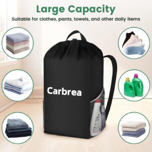 Carbrea Laundry Backpack - Small Laundry Bag with Straps Heavy-duty Laundry Bags for Traveling College Dorm Camp - Black