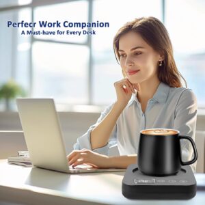 Smart Coffee Mug Warmer - 30W Coffee Cup Warmer for Desk with Temp Display & 2-12H Timer, Auto Shut Off & Gravity Sensor Coffee Cup Warmer with 3 Temp Settings for Coffee Beverage Milk Tea (No Cup)