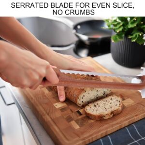 YAPULLYA Bow Bread Knife for Homemade Bread, 15.8" Wooden Sourdough Bread Knife Slicer, Bread Saw Cutter Serrated Easy to Cutting Kitchen Gift