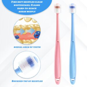 Qianyu 2 Pcs Dog Toothbrush 360 Degree Cleaning Soft Bristled Pet Brush Suitable for Small Dog and Cat Tooth Silicone Antislip Pet Cleaning Tool Dental Care Toothbrush Can Deep Clean Bad Breath