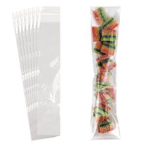 100 pcs cellophane bags, 2x12 inches self sealing treats bags, pretzels individual bags, clear cellophane bags for pretzel rods candies snacks cookies