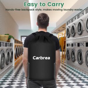 Carbrea Laundry Backpack - Small Laundry Bag with Straps Heavy-duty Laundry Bags for Traveling College Dorm Camp - Black