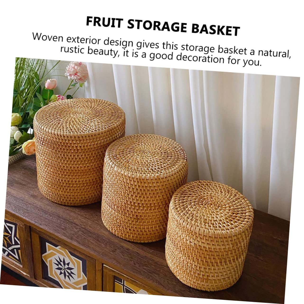 Rattan basket Garbage Can Woven Laundry Basket Wicker Waste Bin Collapsible Laundry Baskets Small Trash Can Pencil Pot Rubbish Bin Baby Basket Rattan Vase Roll Stand Autumn Vines Office Desktop ( Colo