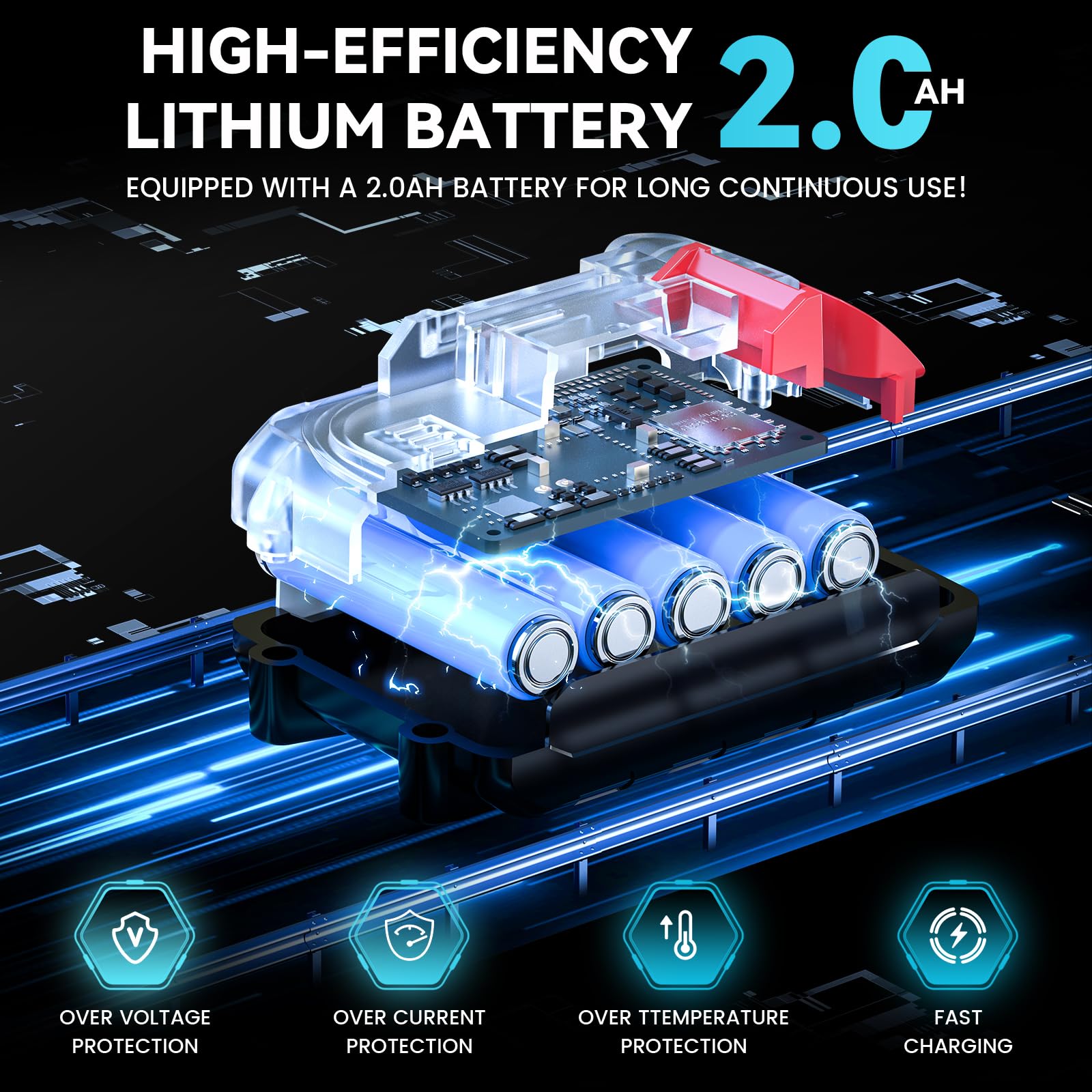 Seesii 21V Cordless Oscillating Tool, Brushless Oscillating Saw with 6 Variable Speeds, 3° Oscillation Angle, Quick-Change Multi-Tool, 24PCS Accessories, 2.0Ah Battery for Cutting, Sanding, Scraping