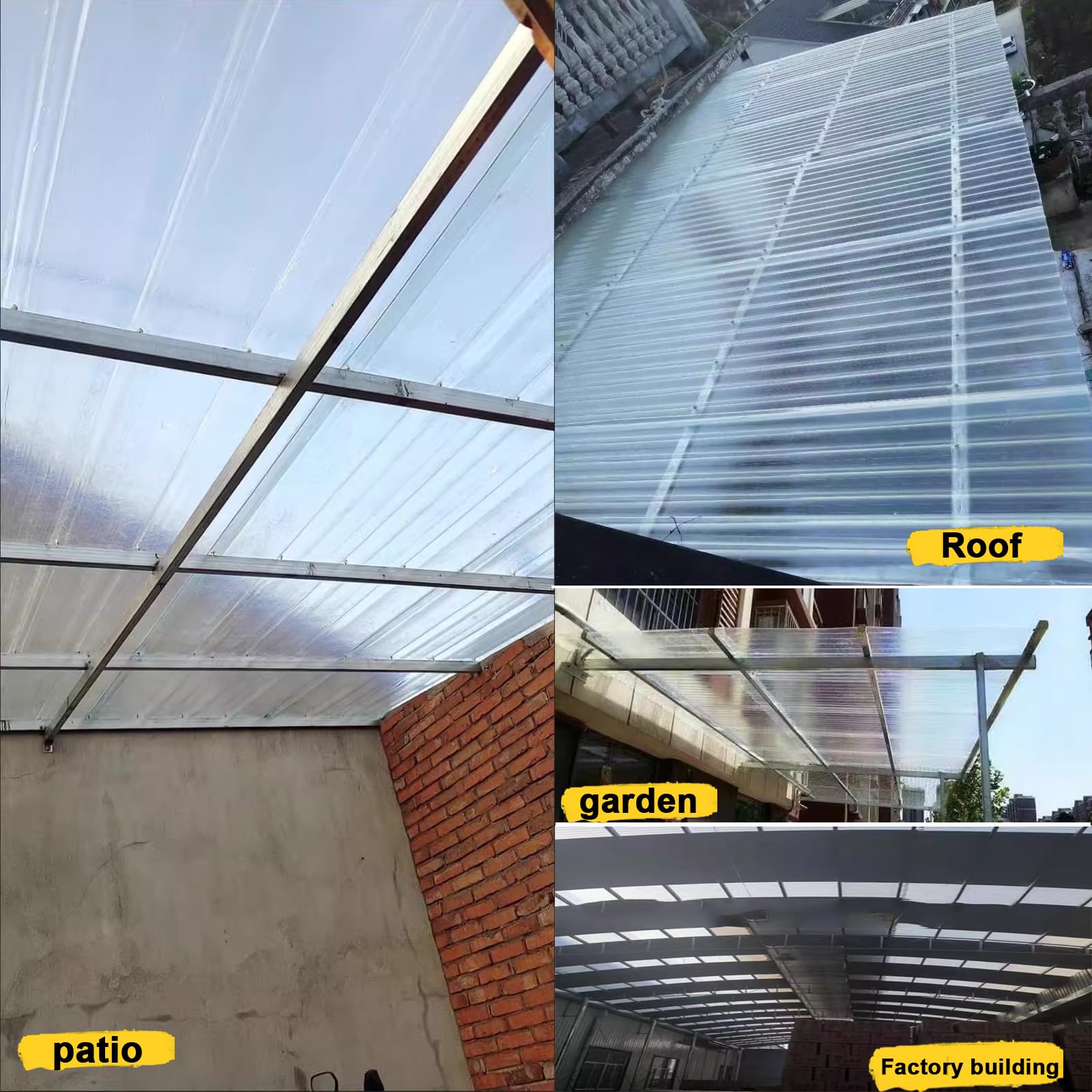 Anti-Uv Greenhouse Panels,Roof Panels 1/3/4/6/8/10 Pcs,Heat-Insulating Roofing Sheet for Greenhouse Canopy Carport Panel,Resistant, Versatile and Durable Clear Roof Sheet (35x91in,10 Pcs)