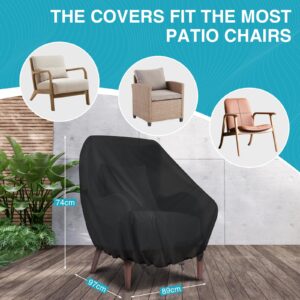 GARPROVM Garden Chair Covers Winterproof Outdoor Chair Covers 2 Pack, Outdoor Swivel Chair Covers Waterproof, Patio Chair Covers 420D Oxford Fabric Dustproof Patio Furniture Covers, 35"Lx38"Wx29"H