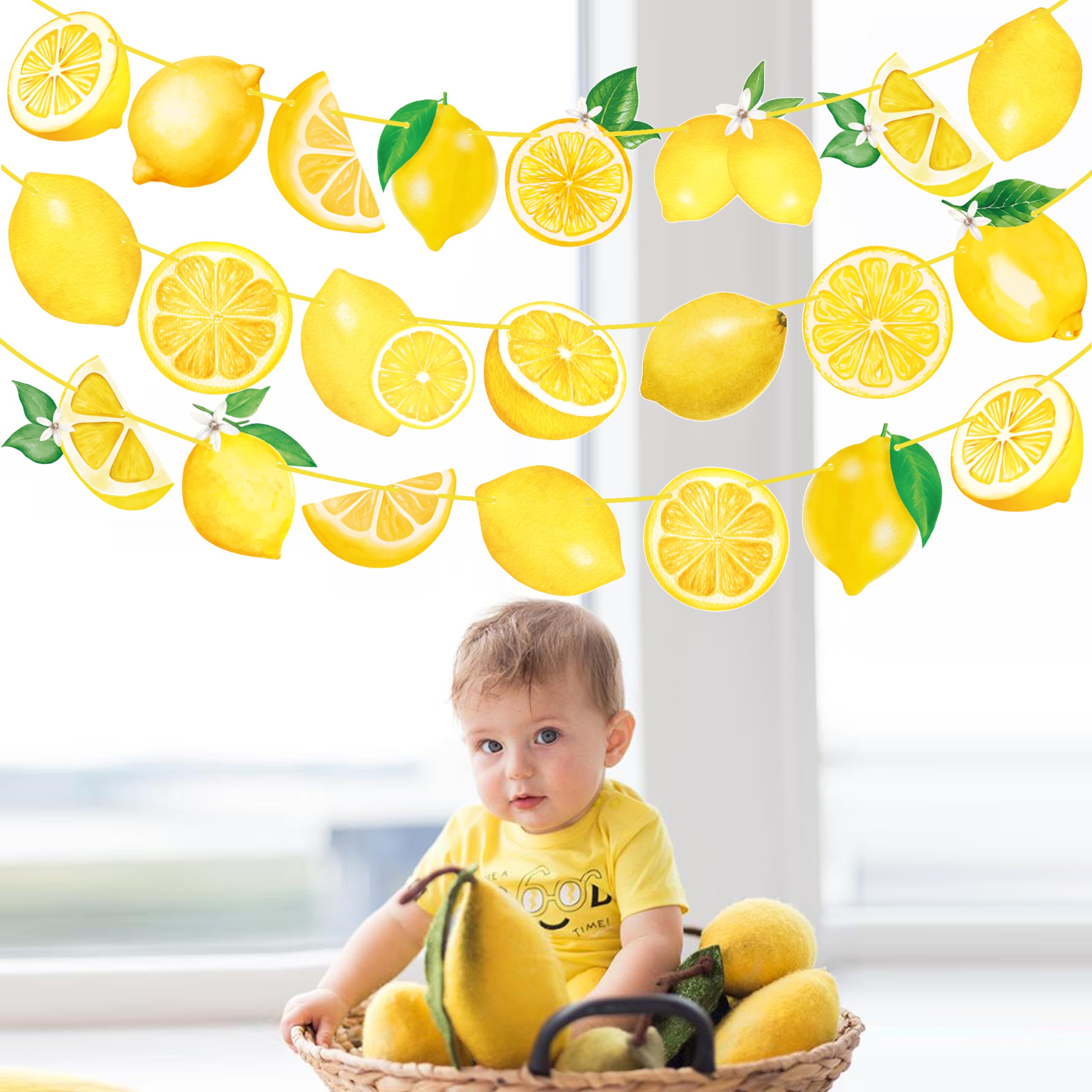 Lemon Party Banners Yellow Lemon Birthday Party Decorations Lemonade theme Banners for Summer Fruit Party Lemon Theme Party Bridal Shower Party Supplies