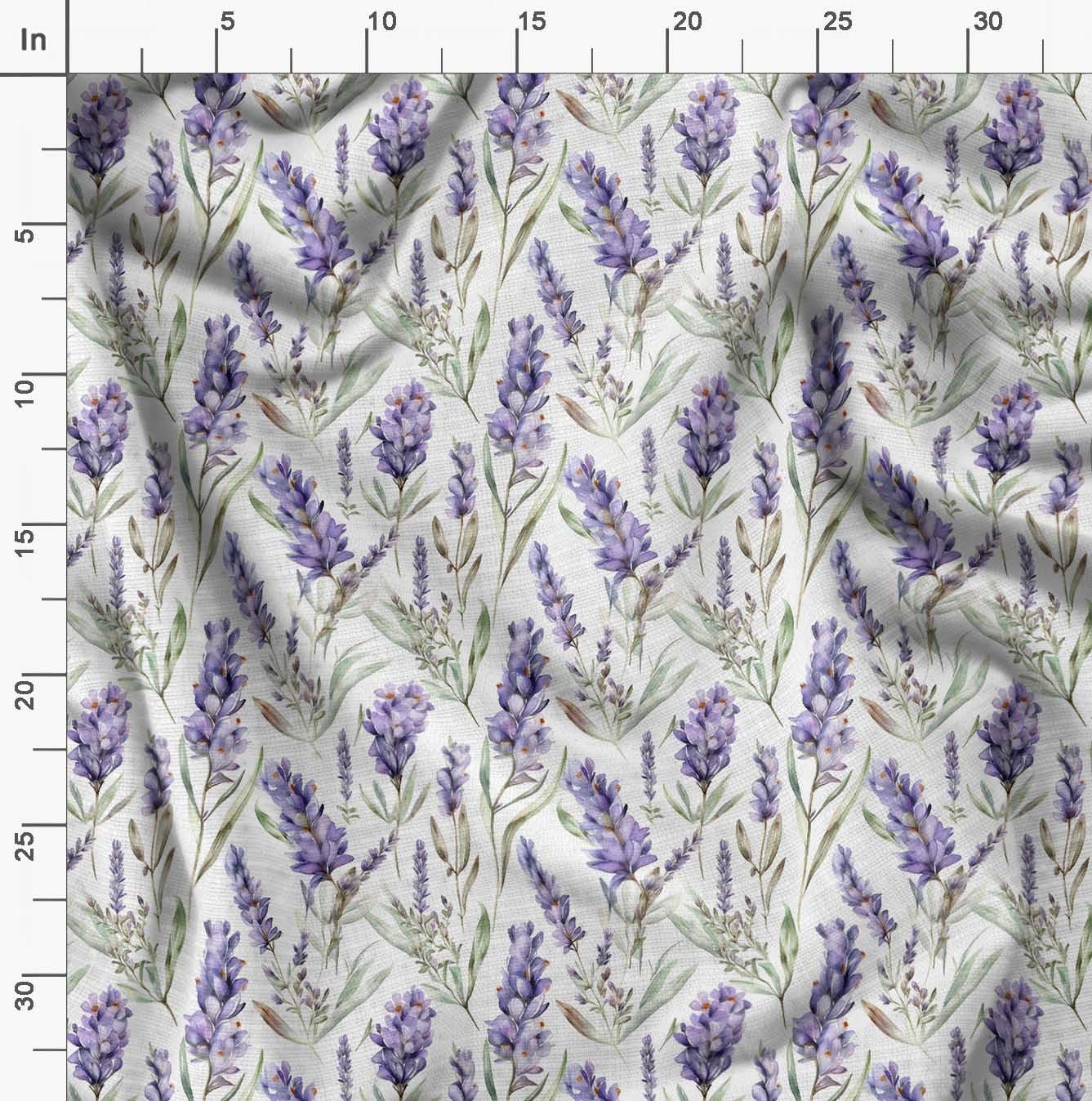 Soimoi Lavender Blue Flower Print - White, Premium Cotton Cambric Fabric - Medium Weight Material for Quilting, Kurtis, Blouse, Kids Clothing, Tunic, Curtains - 42" Inch Wide, 1 Yard