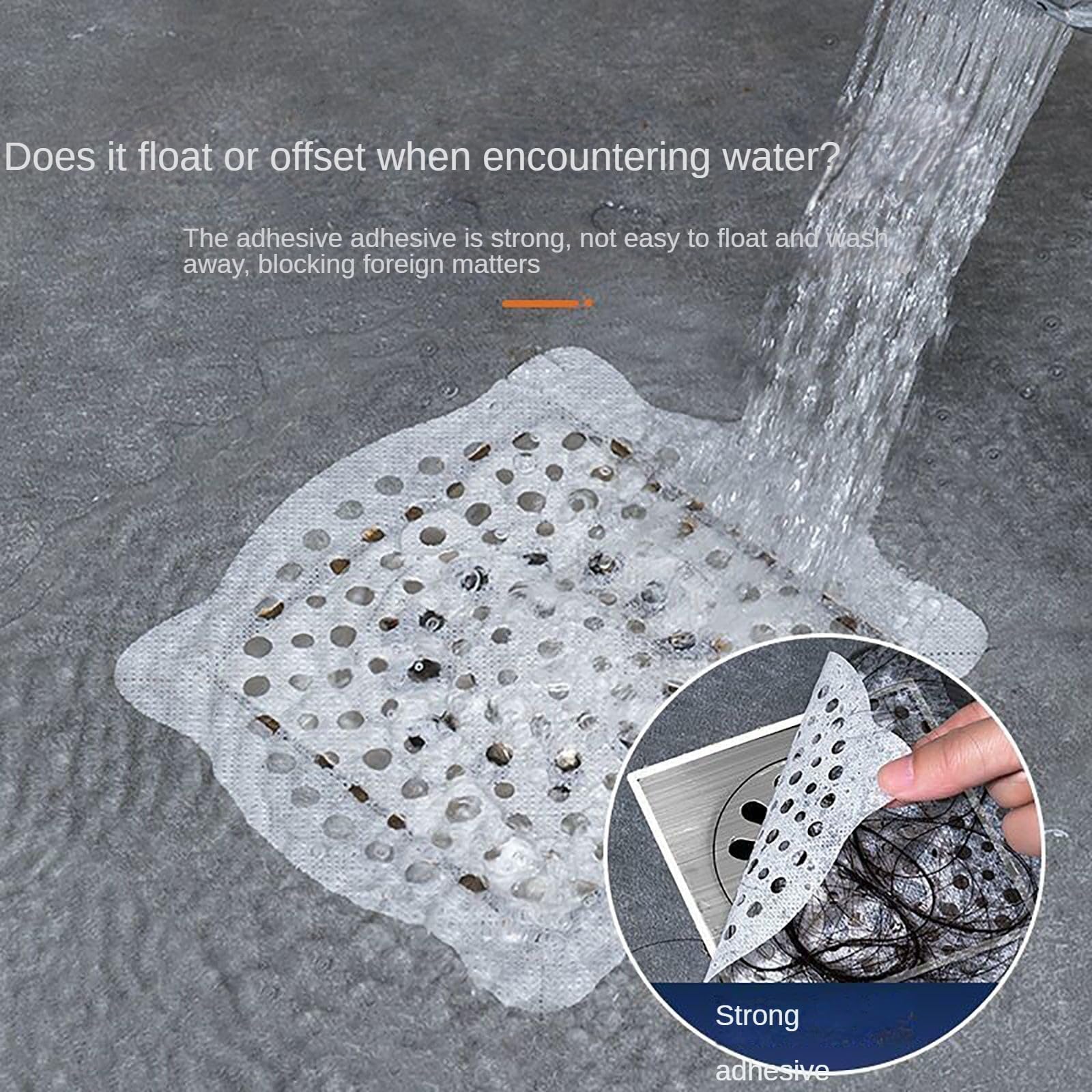 Drain Mesh Cover - Floor Drain Sticker, Disposable Shower Drain Cover Hair Catcher Shower Drain Mesh Stickers, Bathroom, Laundry, Bathtub, Kitchen, Sink, for Human and Pet Hair (30 Pcs)