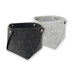 dsj 2 pieces small foldable felt storage baskets, shelf storage bins for organizing key tray bowl home decor tabletop organizer