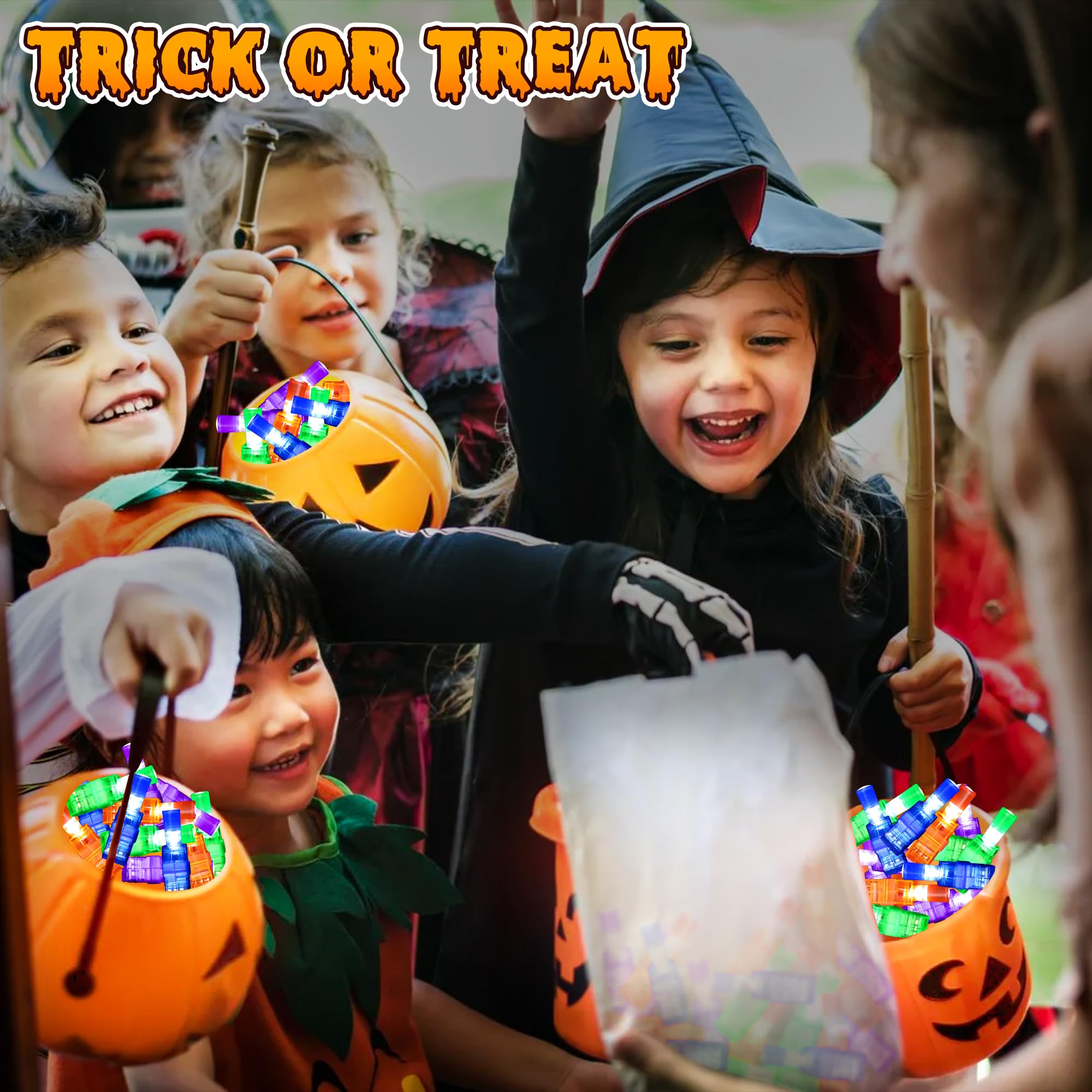 40 Light Up Halloween Toys, Finger Lights Halloween Party Favors Bulk for Kids Halloween Goodie Bag Fillers Basket Stuffers Halloween Treats Non Candy Party Favor Bags Classroom Prizes Party Supplies