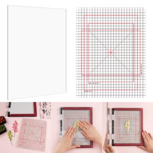 briartw 6.5x8.5 grip mat with printed guides,multi-use non-slip sticky mats fit in original-size stamp positioning tool,photopolymer mat for centering & aligning tape-free stenciling ink blending