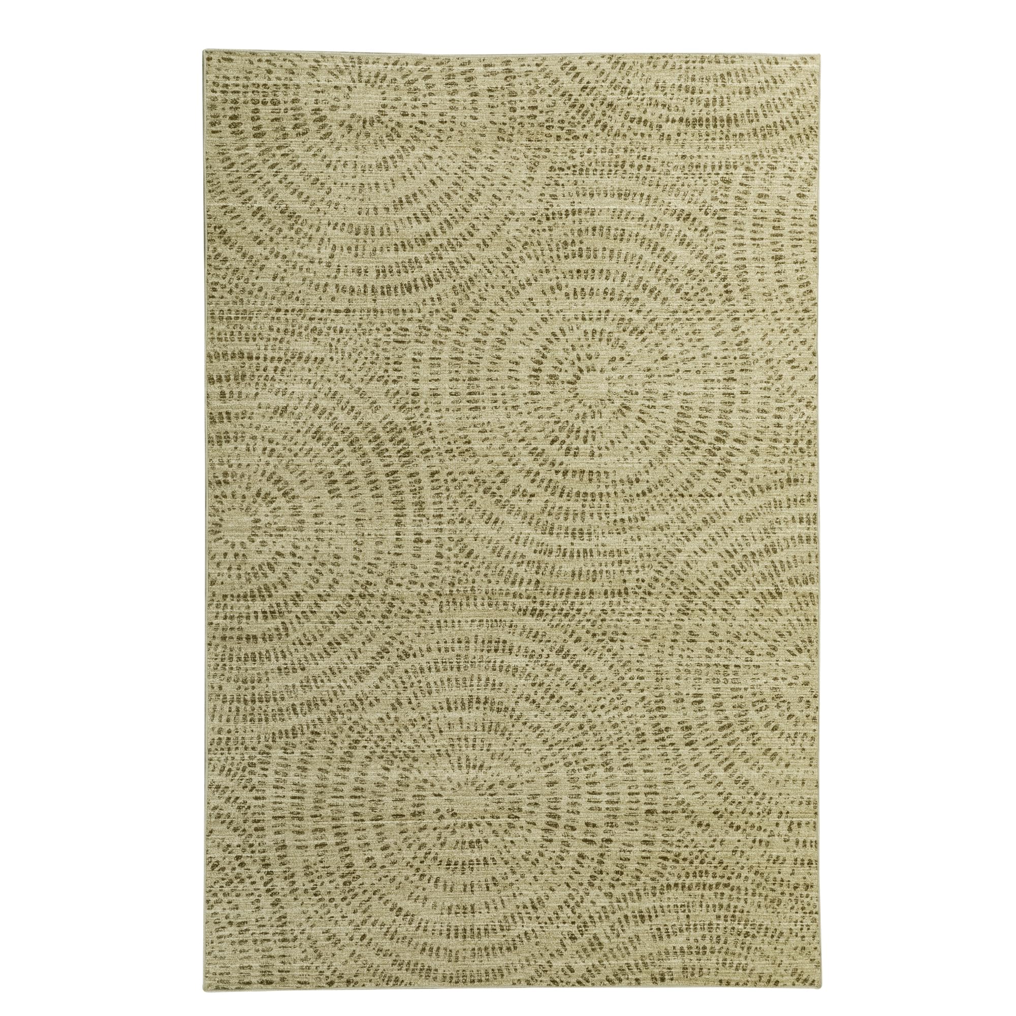 HOMBYS 10x14ft Modern Large Area Rug for Living Room Bedroom, Super-Thin Geometry Floor Carpet for Indoor Office Dining Room, Abstract Home Deco Non-Shedding, Dark Khaki, Machine Washable