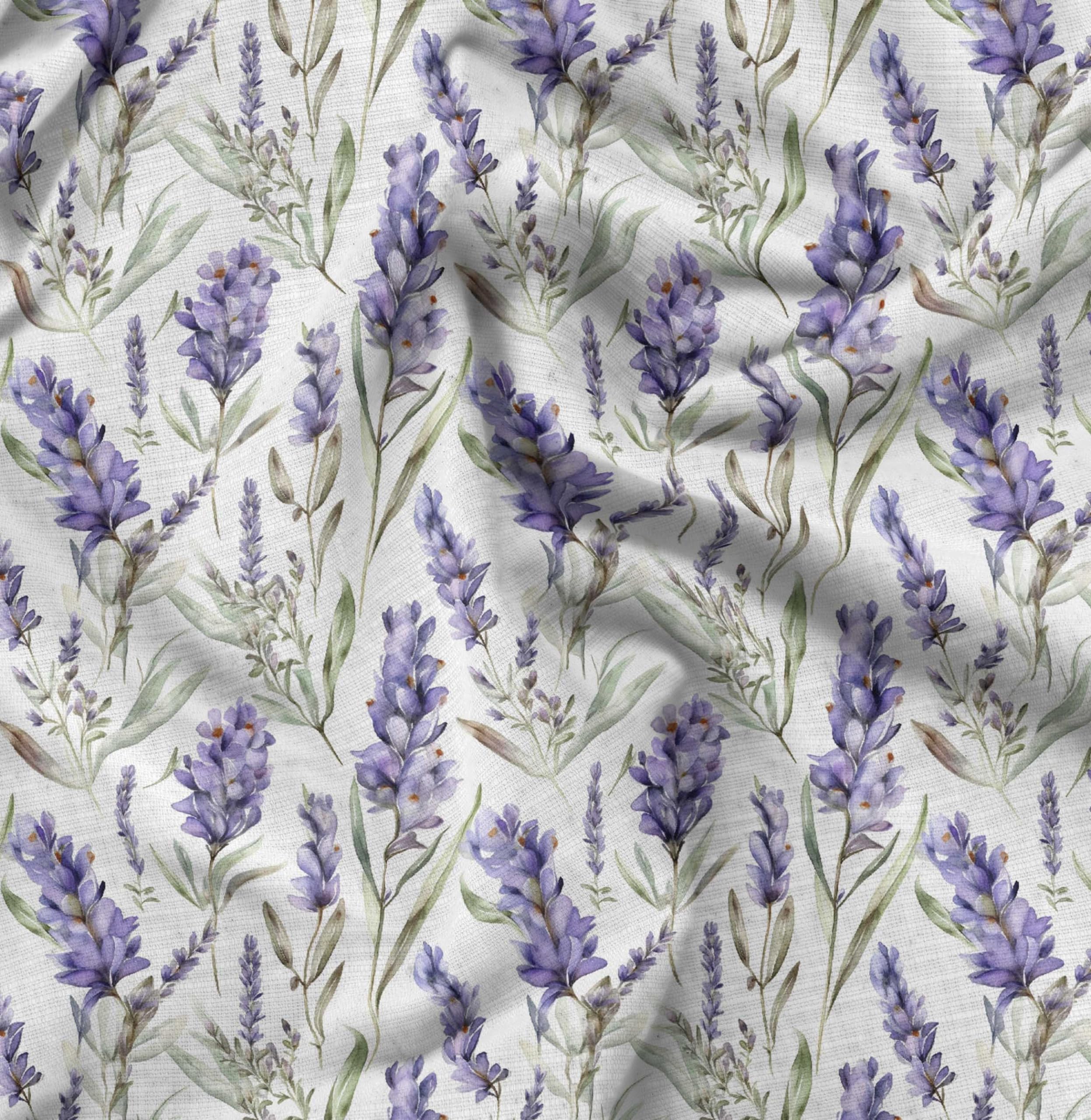 Soimoi Lavender Blue Flower Print - White, Premium Cotton Cambric Fabric - Medium Weight Material for Quilting, Kurtis, Blouse, Kids Clothing, Tunic, Curtains - 42" Inch Wide, 1 Yard