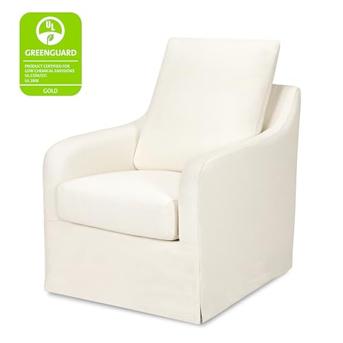 NAMESAKE Reese Slipcover Swivel Glider, Ivory Eco-Linen