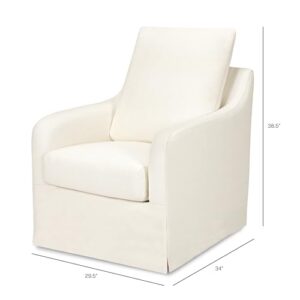 NAMESAKE Reese Slipcover Swivel Glider, Ivory Eco-Linen