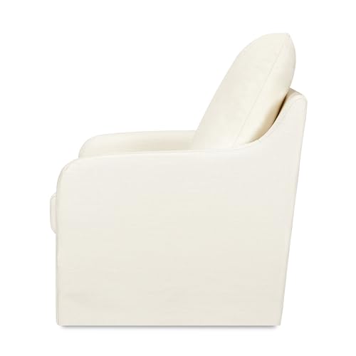 NAMESAKE Reese Slipcover Swivel Glider, Ivory Eco-Linen