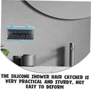 UKCOCO Hair Catcher Hair Shower Catcher Bathroom Hair Hair Grabber for Shower Wall Shower Catcher for Hair Bathroom Hair Collector Bathtub Accessories Hair Collector for Bathroom, 7.5X4.1X3.2CM, Blue