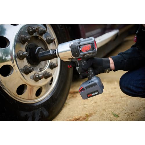 Ingersoll Rand W8191-K2 1" 20V Cordless Impact Wrench 2 Battery Kit, 2000 ft-lb Torque, Friction Ring Thru-hole, Pistol