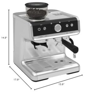 Premium Espresso Maker with Milk Frother - Perfect for Cappuccino, Latte & More - 20 Bar Pressure, Large Water Tank, Barista Kit, and Elegant Design