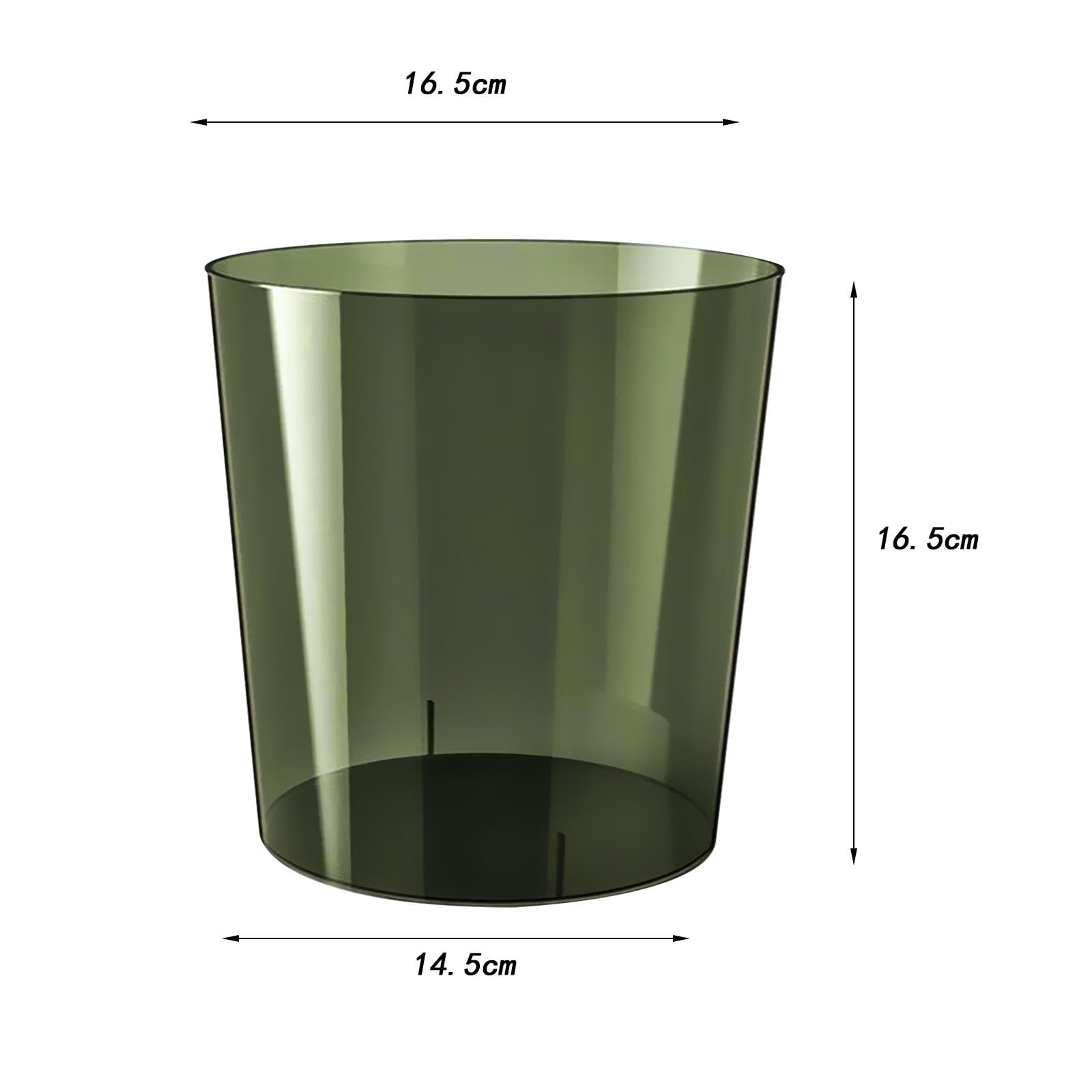 DimyFew Waste Paper Bin Rubbish Bin Clear Round Dustbin Trash Can for Dressing Table Office Bedroom Kids Room, Green S