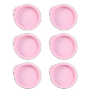 LCKDY 6PCS Silicone Air Fryer Egg Molds, 4 Inch Air Fryer Egg Pan, Silicone Egg Cooker Air Fryer Accessories, Egg Bites Silicone Mold for Baking Muffin Top Pan, Mini Pancake Mold for Muffin Top, Cake