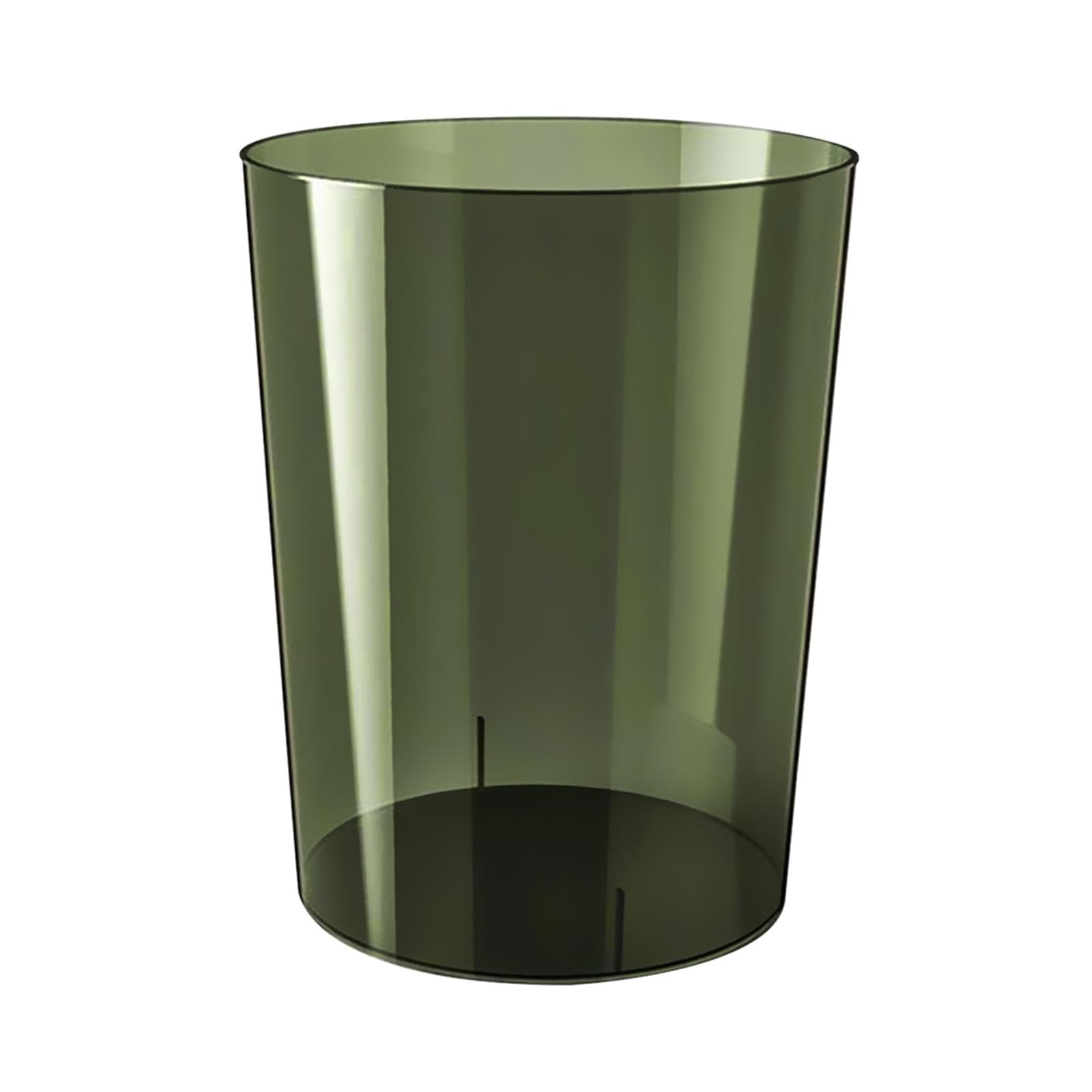 IEUDNS Dustbin Wastebasket Transparent Round Modern Garbage Container Trash Can for Bedroom Kitchen Office Bathroom Home, Green M