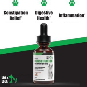 Leo & Lola Constipation Relief for Cats - Cat Constipation Relief - Cat Laxative - Cat Laxative Constipation Relief - Constipation Relief for Cat - Cat Stool Softener - 1 oz - Chicken Flavor