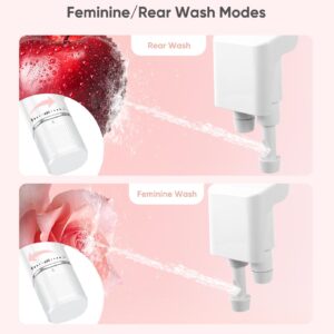 Ultra-Slim Bidet Attachment, Posterior&Feminine Wash-(Retractable Dual Nozzles), Non-Electric Bidet Attachment for Toilet Seat, Adjustable Fresh Cold Water Pressure, Stainless Steel Inlet (White)