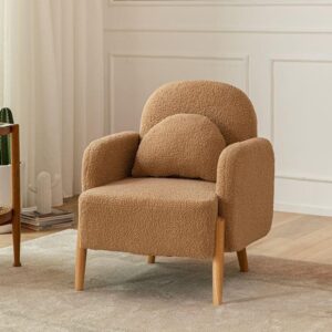 Lambswool Nordic Armchair – Cozy Minimalist Modern Single Sofa White/Beige