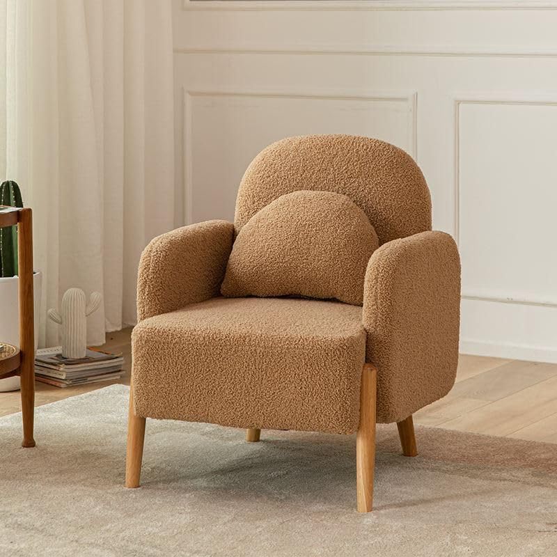 Lambswool Nordic Armchair – Cozy Minimalist Modern Single Sofa White/Beige