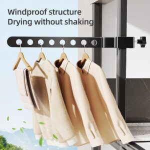 Retractable and Foldable Clothes Drying Rack Portable Travel Hanger for Hotel Home Rotary Clip-on Hanger Holder Wall Mounted Clothes Bar for Bathroom Bedroom Laundry Room Balcony