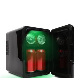 Orbit Innovations Call of Duty - Mini Fridge with LED Lighting, Small Cooler for Drinks & Snacks, or Skincare Refrigerator - Christmas Gifts (6 Cans, Warzone Black)