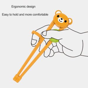 Black Training Chop-sticks for Kids, Training Chop-sticks Comfortable Grip Chewable Cartoon Chop-sticks for Beginners Learning chop-sticks Flatware