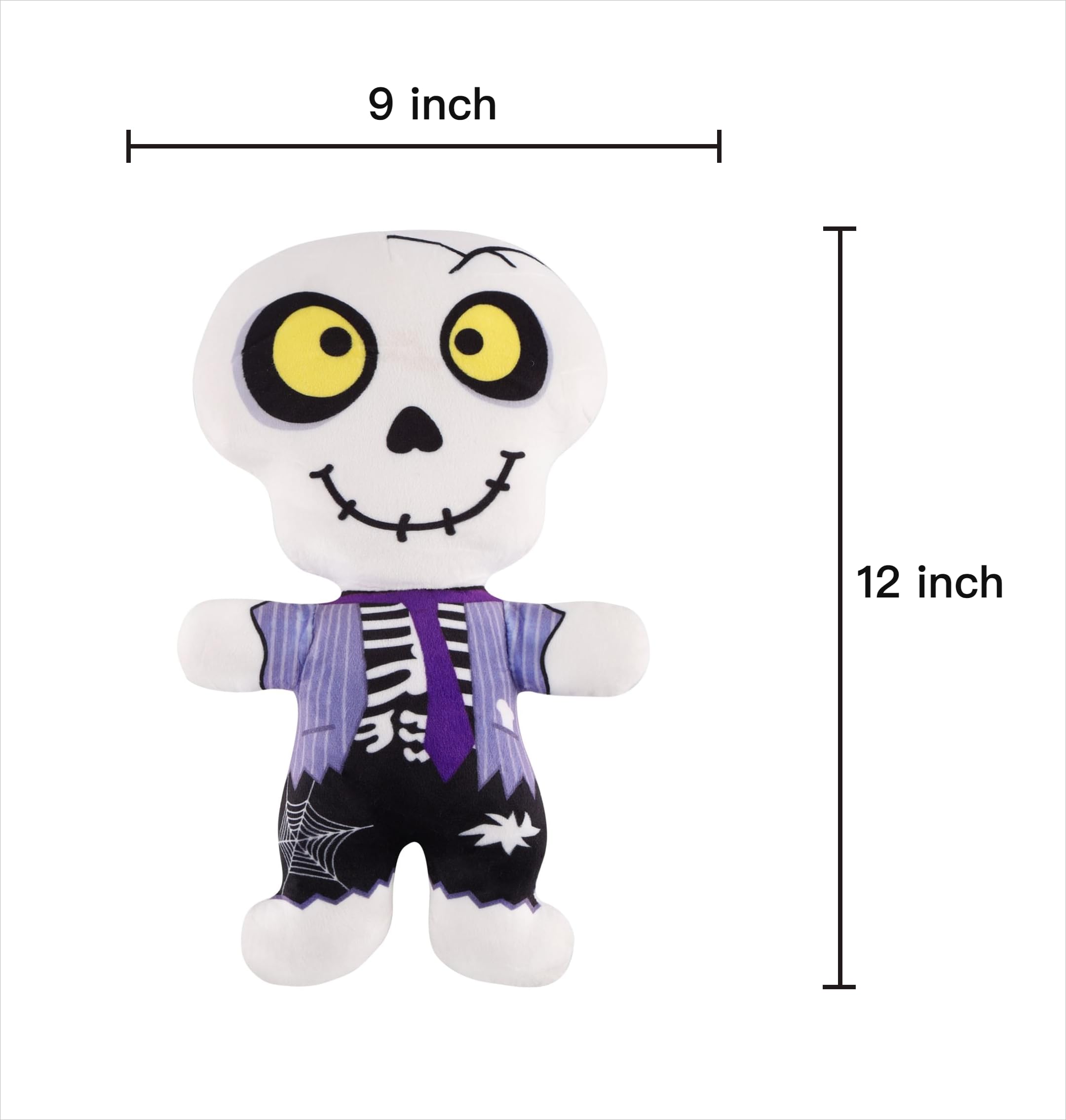 Halloween Skeleton Plush Doll,Halloween Stuffed Plush Toy, 12" Stuffed Plush Pillow Present for Girl Boy Halloween Decor Birthday Favor