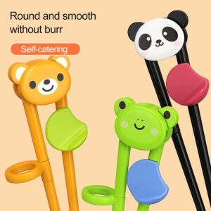 Black Training Chop-sticks for Kids, Training Chop-sticks Comfortable Grip Chewable Cartoon Chop-sticks for Beginners Learning chop-sticks Flatware