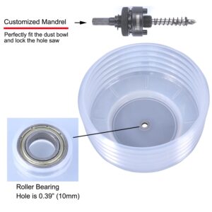 JIECHENG Universal Hole Saw Dust Bowl Large - Semi-Transparent Design, Ideal for Recessed Light Installations