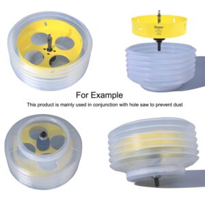 JIECHENG Universal Hole Saw Dust Bowl Large - Semi-Transparent Design, Ideal for Recessed Light Installations