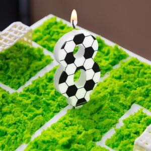 Conelist Soccer Number Candles Soccer Birthday Candles Soccer Ball Cake Topper Decorations for Kids Adults Numeral Anniversary Celebrations Supplies (Number 8)