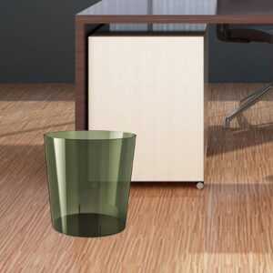 DimyFew Waste Paper Bin Rubbish Bin Clear Round Dustbin Trash Can for Dressing Table Office Bedroom Kids Room, Green S