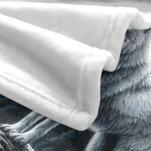 CUSPILO Personalized Wolf Blanket, Ultra Soft Micro Flannel Blanket for Bed Couch Living Room(Teens), 50 x 60 Inches