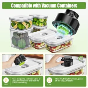 Electric Mason Jar Vacuum Sealer Kit, Jar Vacuum Sealer for Canning Jars - 3 in 1 Vacuum Sealer Compatible with Wide & Regular Mason Jars/Vacuum Bags/Seal Containers for Food Storage (Black)