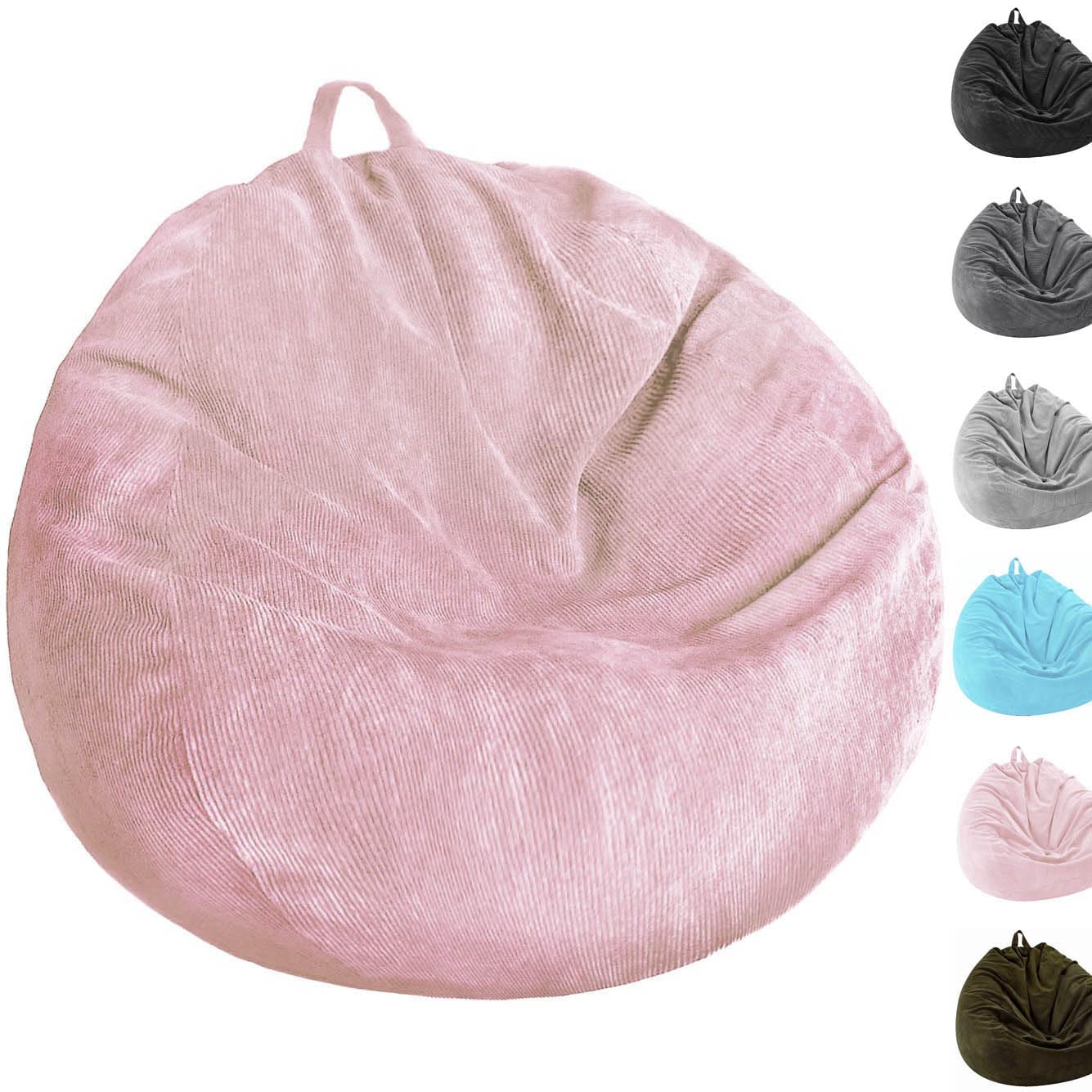 Kisoy Bean Bag Chair Cover (No Filler) Stuffed Animal Storage Bean Bag Cover Pets Dogs/Cats Lazy Beds. Washable Ultra Soft Corduroy Stuffed for Organizing Plush Toys or Textile, Sack Bean Bag