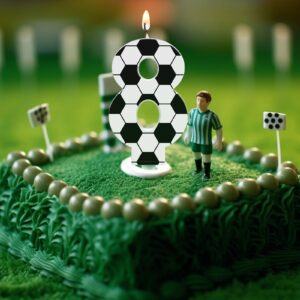 Conelist Soccer Number Candles Soccer Birthday Candles Soccer Ball Cake Topper Decorations for Kids Adults Numeral Anniversary Celebrations Supplies (Number 8)