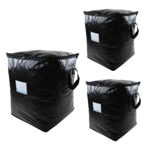 3 pack 91l storage bags for clothes, moving bags heavy duty extra large with reinforced handle, storage containers for organizing bedding, blanket, sheets, pillows, toys, christmas decorations