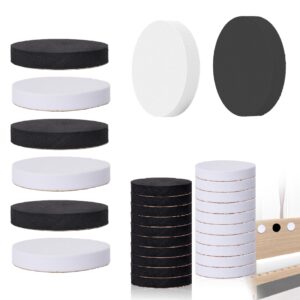 solipect 30 pcs furniture pads, eva foam headboard stoppers for wall, bed stoppers, anti-vibration soundproof pads for bed frame|headboard, self adhesive, round black and white