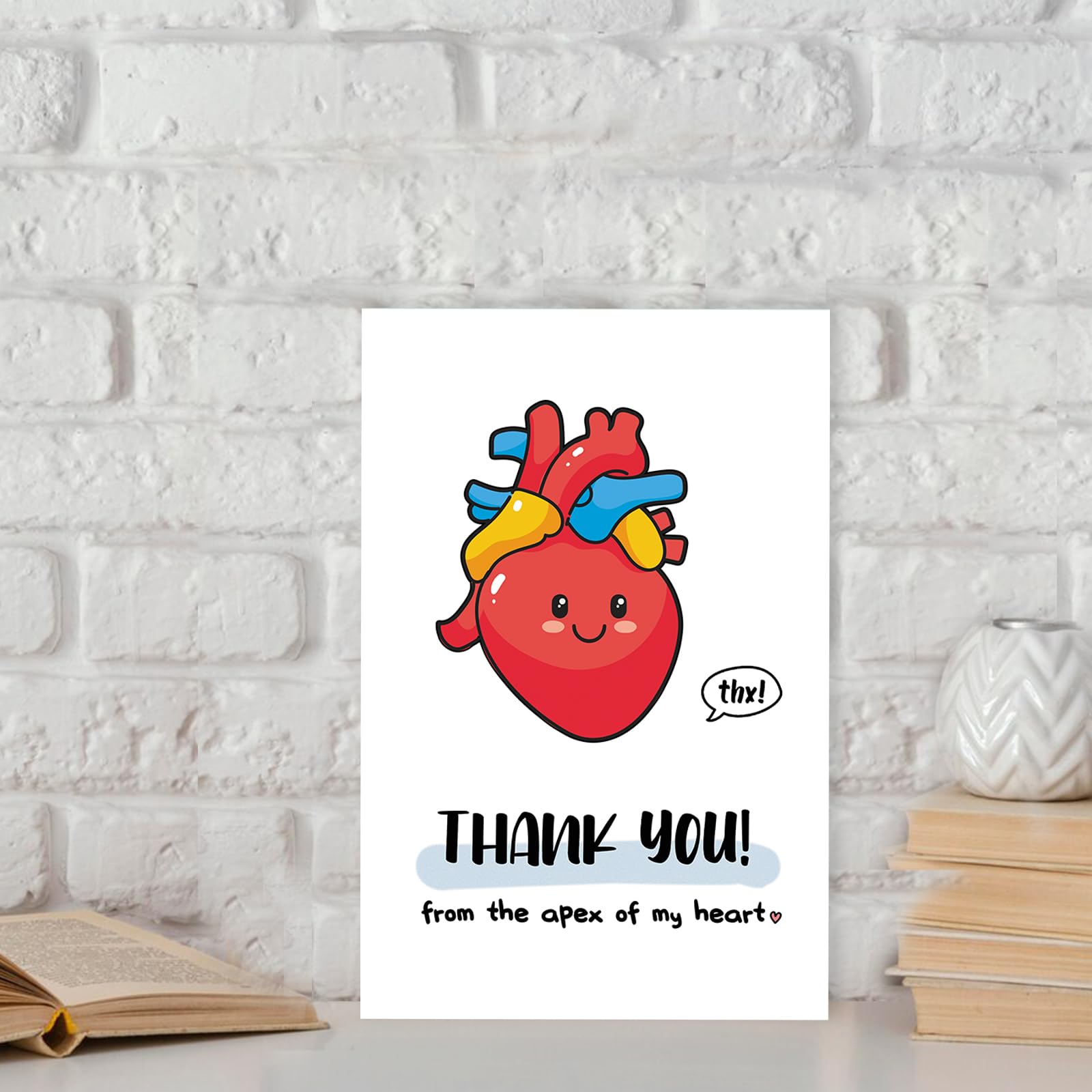 mmuue Cute Thank You Card for Heart Surgeon, Funny Thank you Gift for Women Men, Appreciation Card for Doctor Nurse Medical Staff, Thank You from the Apex of My Heart