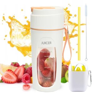 kidenei portable blenders with straw and cleaning brush, 340ml personal size blender for shakes and smoothies with 10 ultra sharp blades, usb rechargeable mini blenders for sports travel outdoors